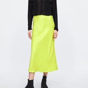 Zara satin effect slip skirt s